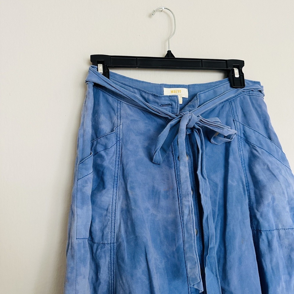 Anthropologie‎ Maeve Effortless Skirt Big Pockets Corduroy Women's 2 Blue - Picture 3 of 12
